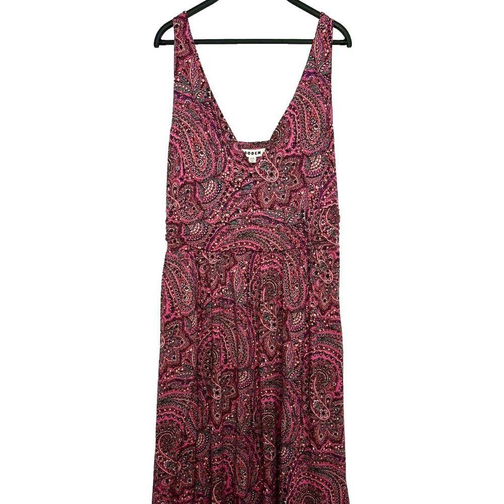 Boden Pink Jersey Paisley Maxi Dress Size 16 18 US